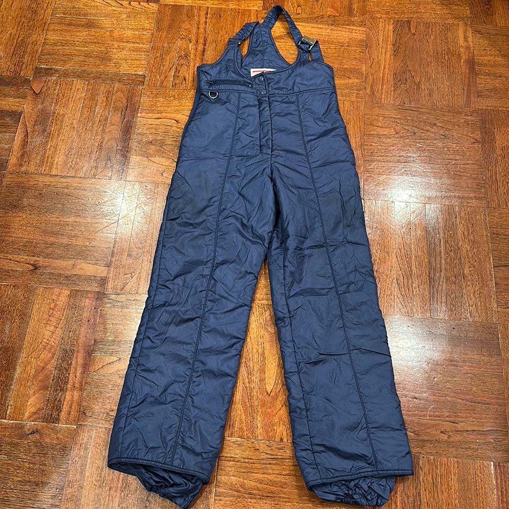 Ski Wear by J.C. Penny Snowboard Bib Overall Pants Navy Blue Size M. Vintage